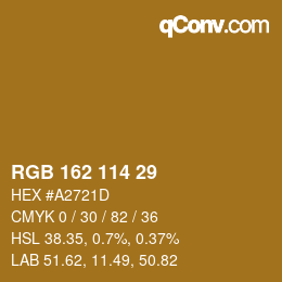 Color code: RGB 162 114 29 | qconv.com