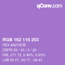 カラーコード: RGB 162 116 203 | qconv.com