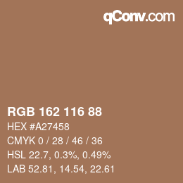 Farbcode: RGB 162 116 88 | qconv.com