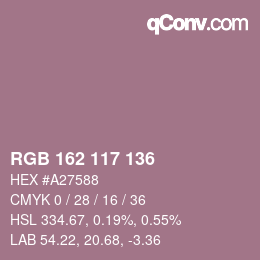 Code couleur: RGB 162 117 136 | qconv.com