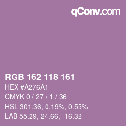 Farbcode: RGB 162 118 161 | qconv.com