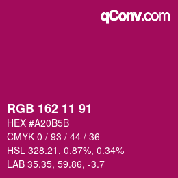 Farbcode: RGB 162 11 91 | qconv.com