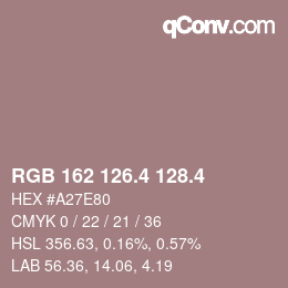 カラーコード: RGB 162 126.4 128.4 | qconv.com