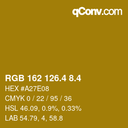 カラーコード: RGB 162 126.4 8.4 | qconv.com