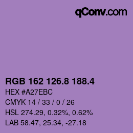 カラーコード: RGB 162 126.8 188.4 | qconv.com
