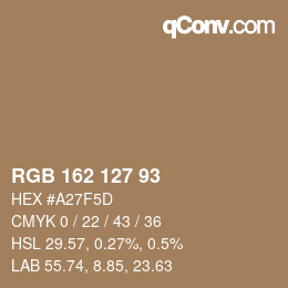 Code couleur: RGB 162 127 93 | qconv.com