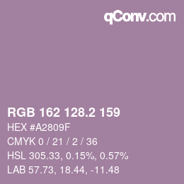 カラーコード: RGB 162 128.2 159 | qconv.com