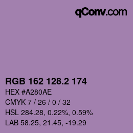 カラーコード: RGB 162 128.2 174 | qconv.com