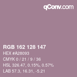 カラーコード: RGB 162 128 147 | qconv.com