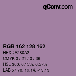 カラーコード: RGB 162 128 162 | qconv.com