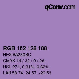 カラーコード: RGB 162 128 188 | qconv.com