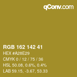 Color code: RGB 162 142 41 | qconv.com