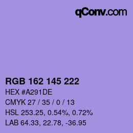 Color code: RGB 162 145 222 | qconv.com
