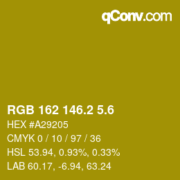 カラーコード: RGB 162 146.2 5.6 | qconv.com