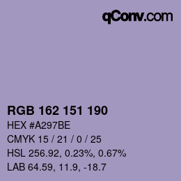 カラーコード: RGB 162 151 190 | qconv.com