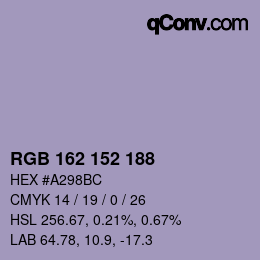 Color code: RGB 162 152 188 | qconv.com