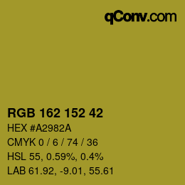 颜色代码: RGB 162 152 42 | qconv.com