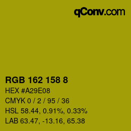 Color code: RGB 162 158 8 | qconv.com