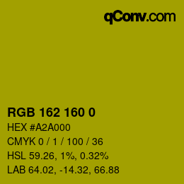 カラーコード: RGB 162 160 0 | qconv.com