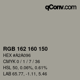 カラーコード: RGB 162 160 150 | qconv.com
