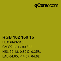 Color code: RGB 162 160 16 | qconv.com