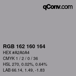 Código de color: RGB 162 160 164 | qconv.com