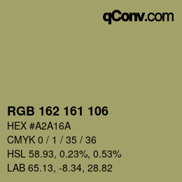 Color code: RGB 162 161 106 | qconv.com