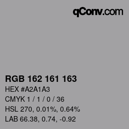 Color code: RGB 162 161 163 | qconv.com