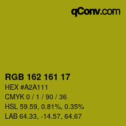 カラーコード: RGB 162 161 17 | qconv.com
