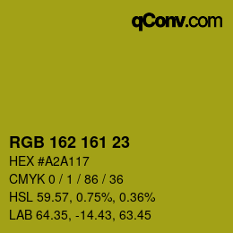 カラーコード: RGB 162 161 23 | qconv.com