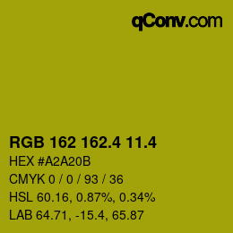 カラーコード: RGB 162 162.4 11.4 | qconv.com