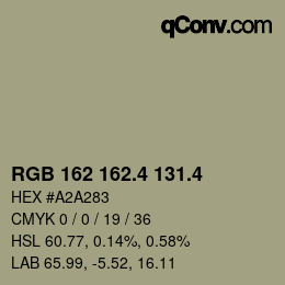 カラーコード: RGB 162 162.4 131.4 | qconv.com