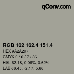 カラーコード: RGB 162 162.4 151.4 | qconv.com