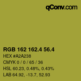カラーコード: RGB 162 162.4 56.4 | qconv.com
