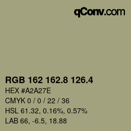 カラーコード: RGB 162 162.8 126.4 | qconv.com