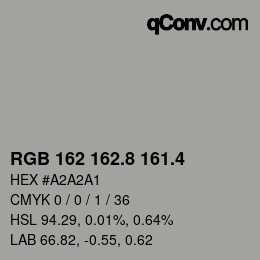 カラーコード: RGB 162 162.8 161.4 | qconv.com