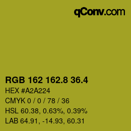 カラーコード: RGB 162 162.8 36.4 | qconv.com