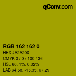 Color code: RGB 162 162 0 | qconv.com