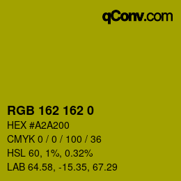 カラーコード: RGB 162 162 0 | qconv.com