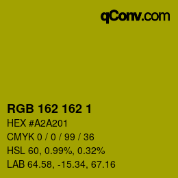 カラーコード: RGB 162 162 1 | qconv.com