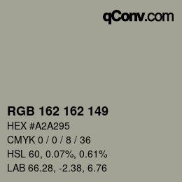 Color code: RGB 162 162 149 | qconv.com