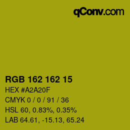 Color code: RGB 162 162 15 | qconv.com