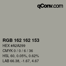 Color code: RGB 162 162 153 | qconv.com