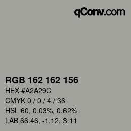 カラーコード: RGB 162 162 156 | qconv.com