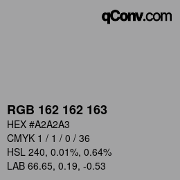 Color code: RGB 162 162 163 | qconv.com