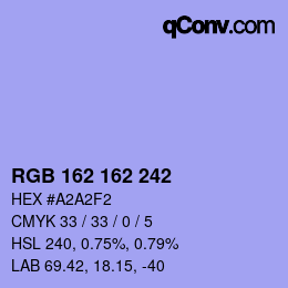 Color code: RGB 162 162 242 | qconv.com
