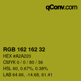 Color code: RGB 162 162 32 | qconv.com