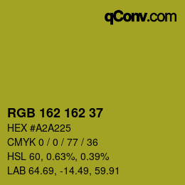颜色代码: RGB 162 162 37 | qconv.com