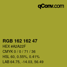 Color code: RGB 162 162 47 | qconv.com