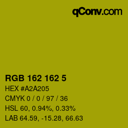 Color code: RGB 162 162 5 | qconv.com